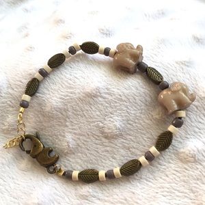 Handmade bracelet with elephant charms